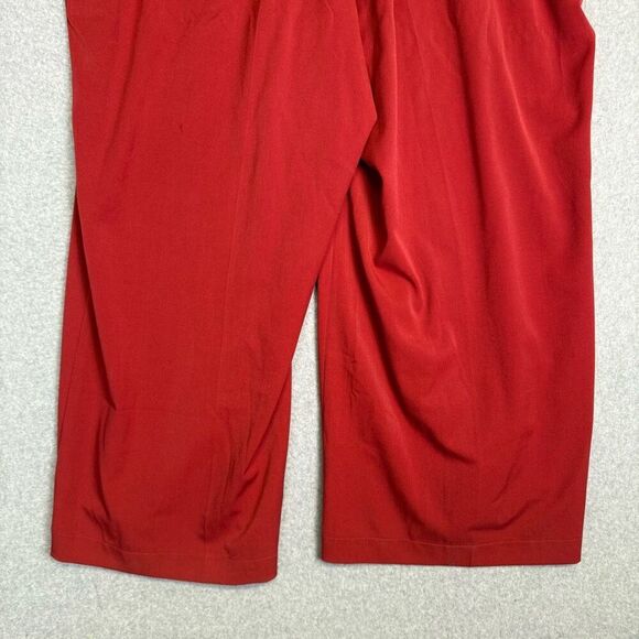 New Lane Bryant Women's Size 28 Plus Red Cropped Pants Capri's Belted Stretch - Picture 8 of 11